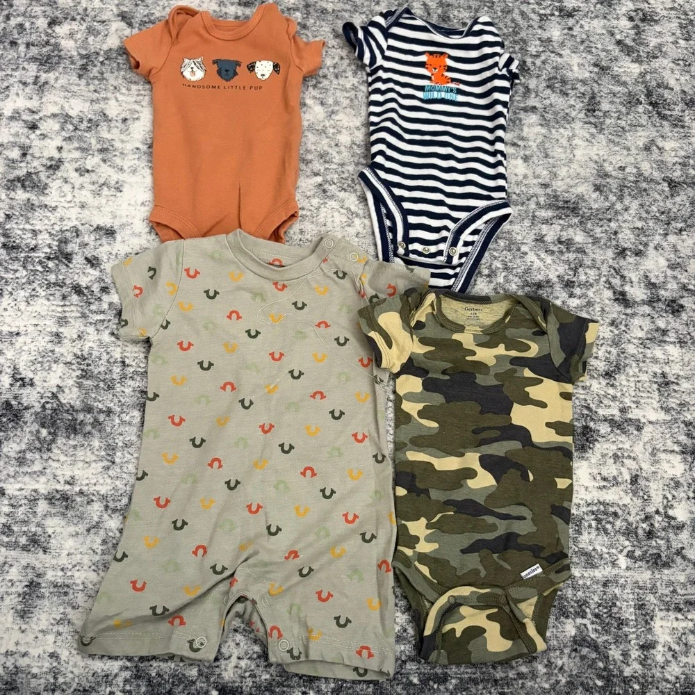 True Religion Carters Gerber Baby Boy 11pc Lot Bodysuits Romper Pants 0-18M